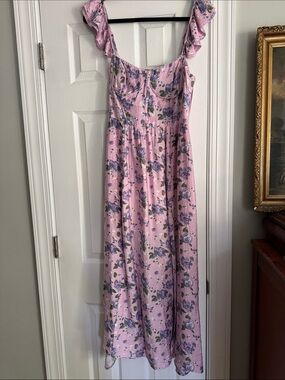 Wedelia Floral Bustier MIDI Dress - Purple Floral